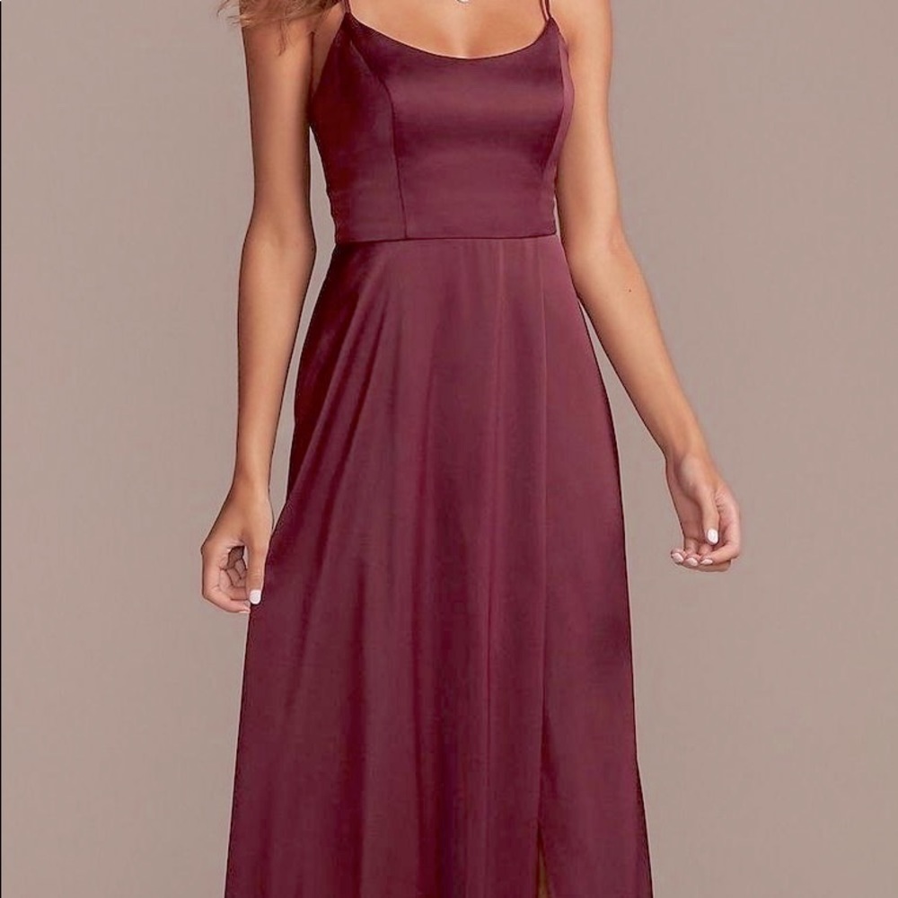 David’s Bridal Bridesmaid Dress-wine